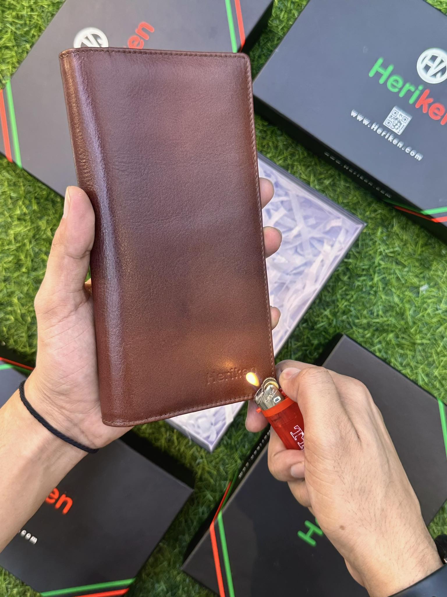 Double Gadget Genuine Leather Long Wallet